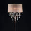 Lampe sur pied de 62 po de hauteur, rose argenté avec accents de cristal | Idée de cadeau