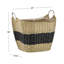 Seagrass Handmade Two Toned Decorative and Functional Storage Basket with Metal Handles