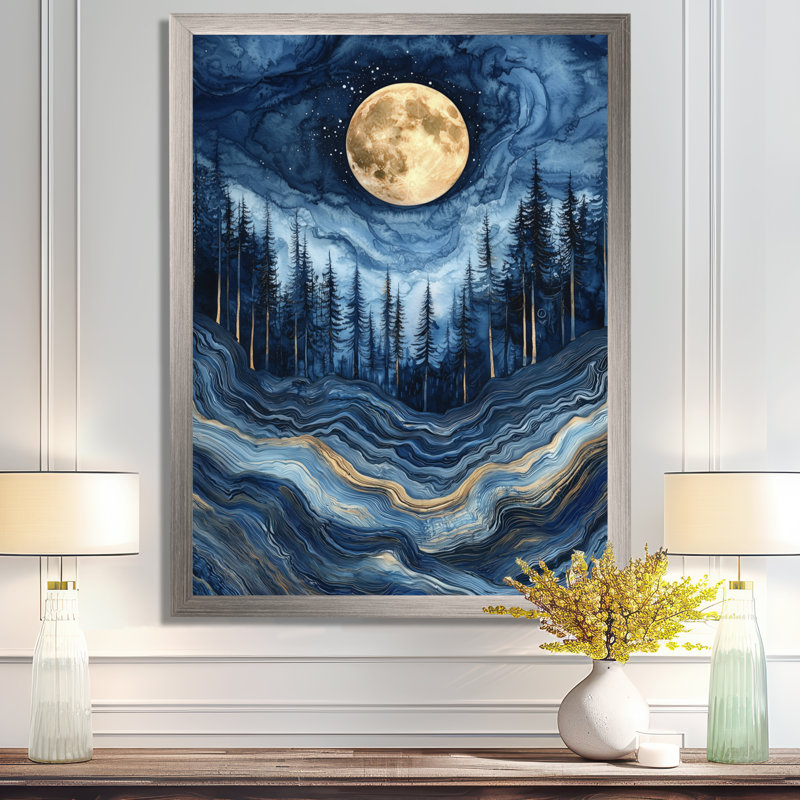 Gihan - Fantasy Wall Art Living Room, Impression d'un seul cadre photo, Argent argent, H 20 po x l 12 po
