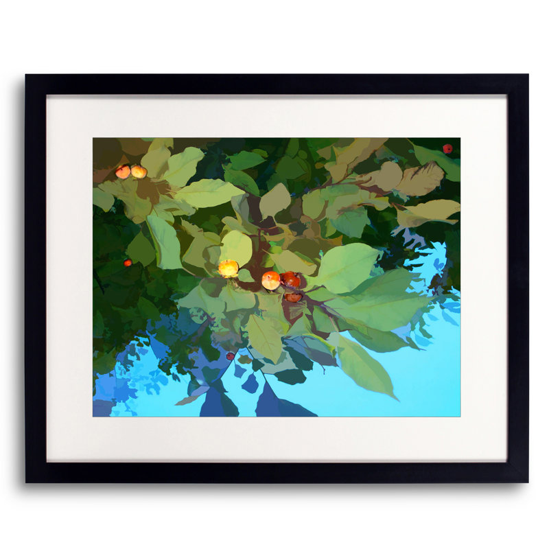 Berries And Leaves Print by Tom Kostes, Black Framed Paper, 25.2" H x 31.2" W