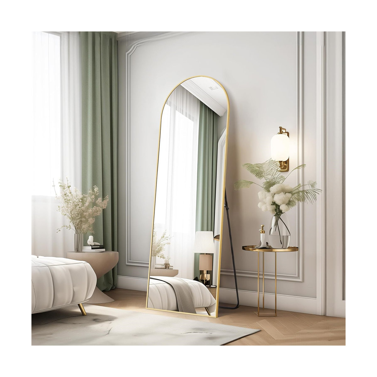 Mercer41 61-Inch Full Length Mirror, Gold | Wayfair