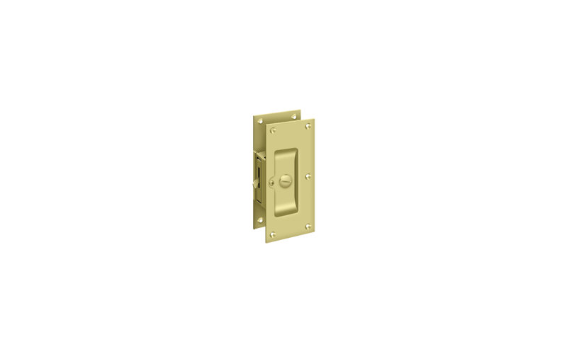 Deltana SDL60U26 Decorative Pocket Lock 6", Privacy in Polished Chrome, Polished Brass