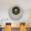 Art mural rond en grès à double couche, brun et gris-1584648698-1584648699