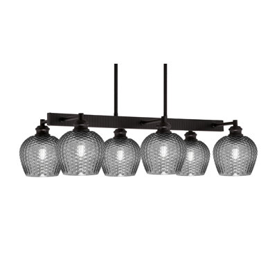 Barre d'éclairage 6 lumières Edge avec verre texturé 6 po
