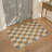 ZENITH Modern Checkerboard Machine Washable Beige / Brown Indoor Area Rug with Non-Slip Backing-2031755540