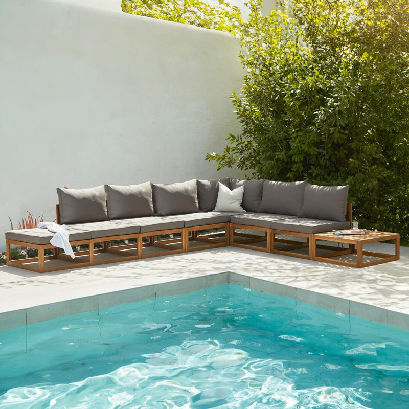 Rimasha Garden Lounge Set with Cushions, Grey