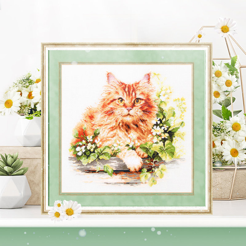 The Ginger Cat Counted Cross Stitch Kit by Magic Needle 70-22