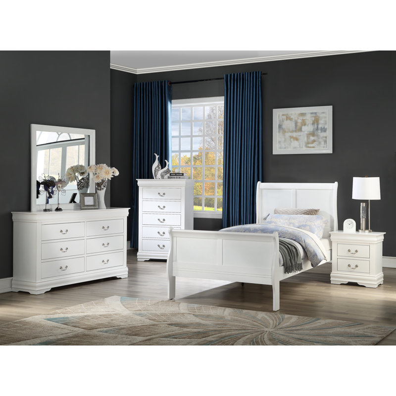Ensemble de chambre à coucher Julianis, Simple, Noyer