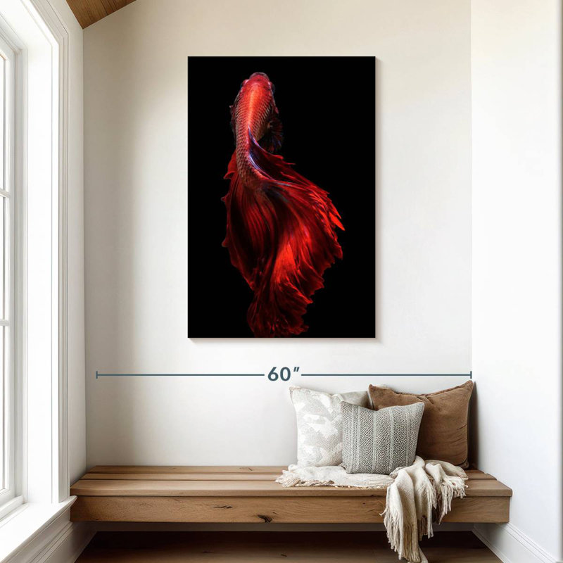 Poisson rouge vif Brampt Brampt, H 45 po x l 30 po