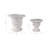 Magnesia Urn Planters With Ornate Classic Design For Indoor/Outdoor Use Set Of 2 - 20", 15" Ivory