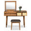 Ensemble coiffeuse avec tabouret, coiffeuse et trois tiroirs Tusarora-1755679123