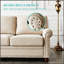 Linen Storage Sofa with Removable Boxes – Solid Wood & Metal Frame, 7" Cushions, Silver Nail Trim-783780869