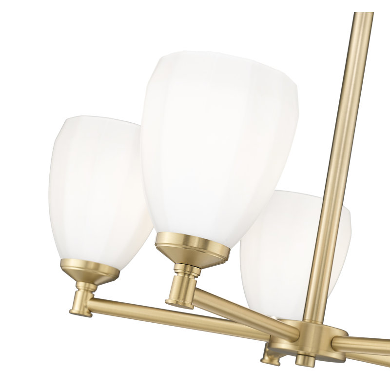 Lustre moderne Mattera, 5 lumières, Doré, H 18,25 po x l 25 po x P 25 po