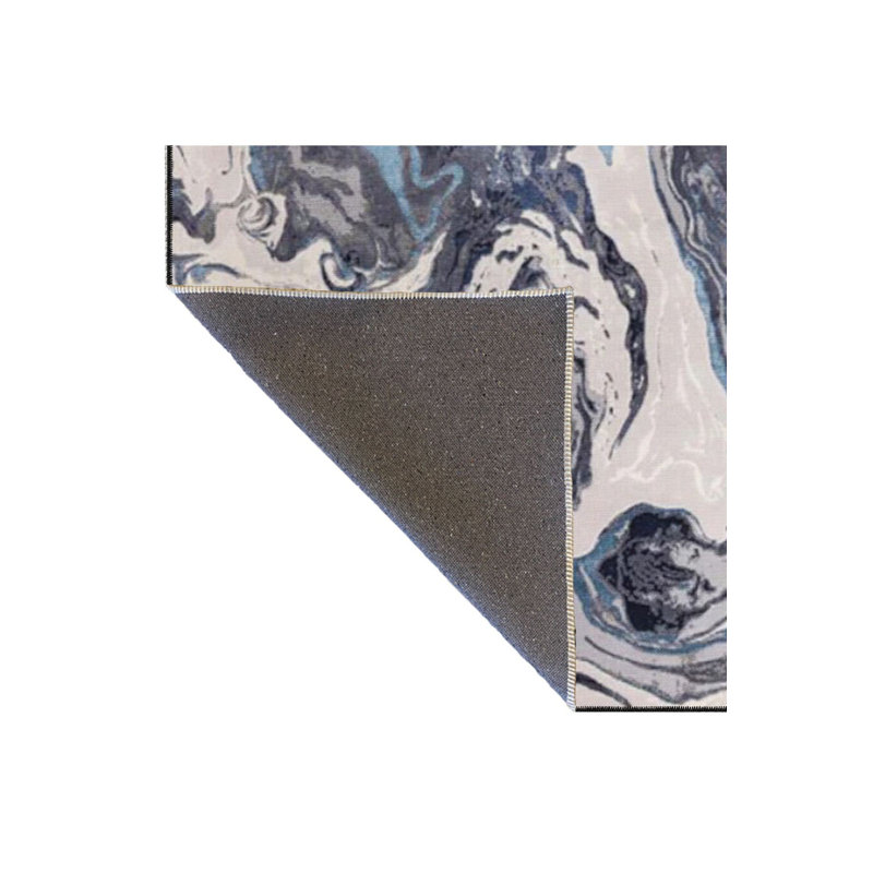 Tapis décoratif à motif encre fluide lavable à la machine, Sous-tapis rectangulaire 5 pi 1 po x 7 pi 7 po inc