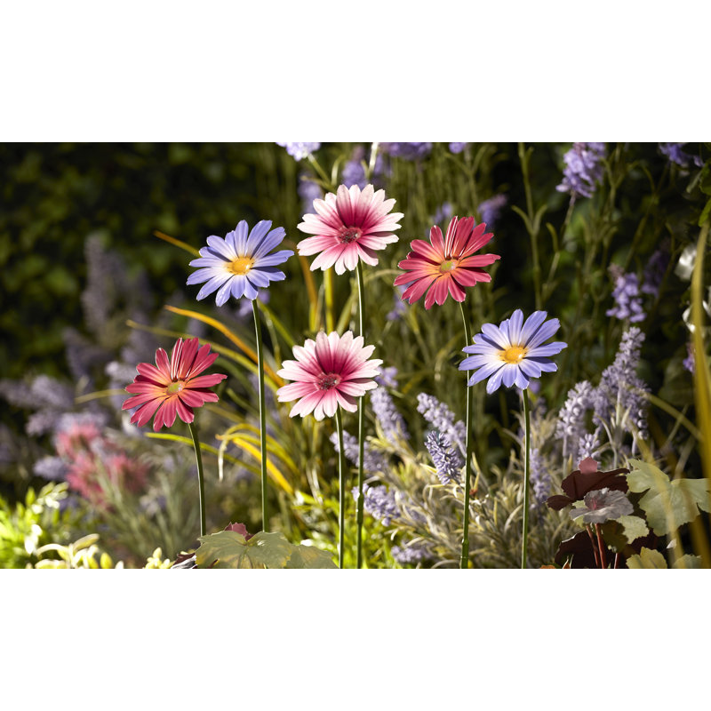 Montaigne Plants & Flowers Weather Resistant Metal Garden Statue, Purple/Pink/Magenta