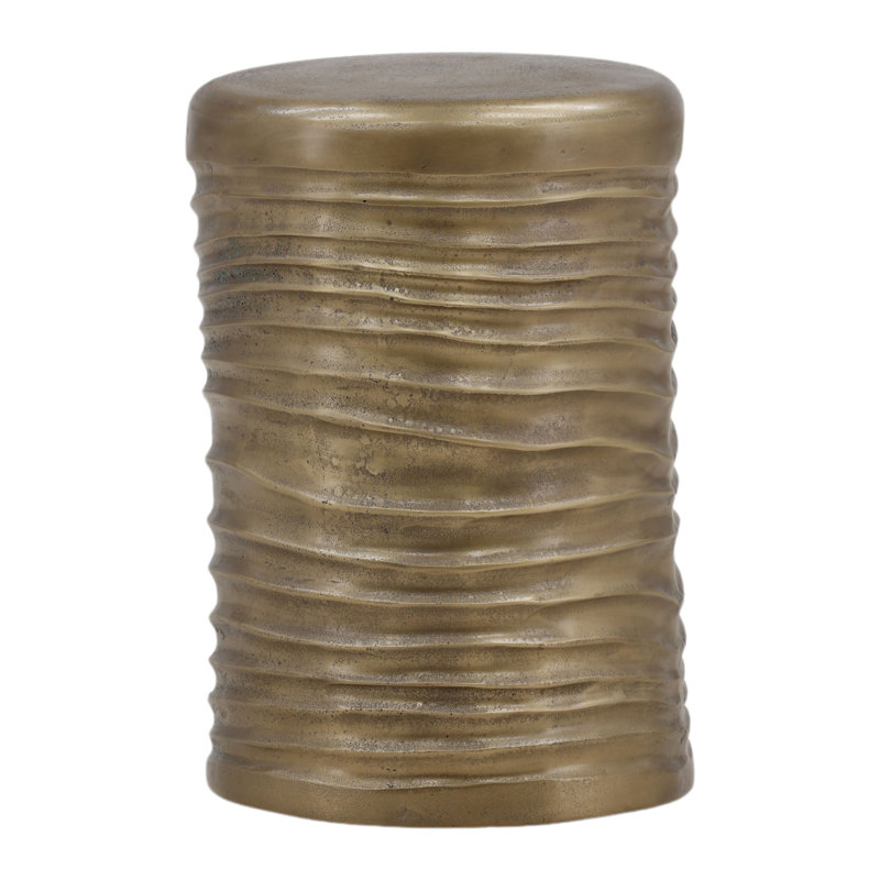 Galen Aluminum End Table, Antique Brass