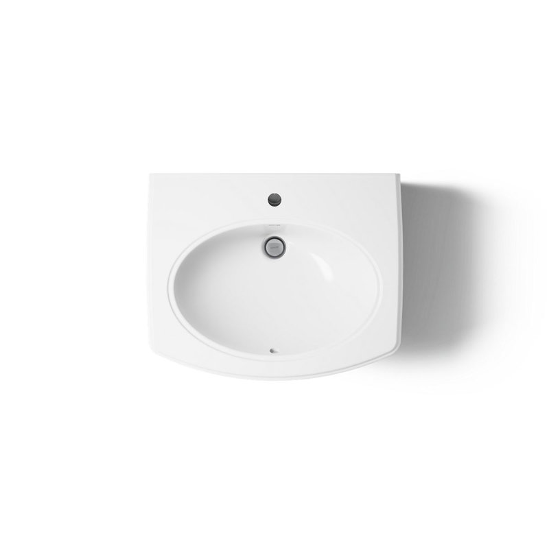 Pinoir® Vitreous China 22" Wall Mount Bathroom Sink with Overflow, White, Single 