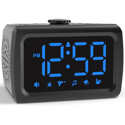 Digital Electric Tabletop Clock Matte Black
