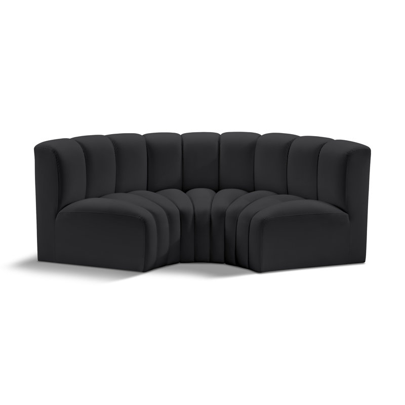 Holleran Upholstered 80'' Sofa, Black Vegan Leather