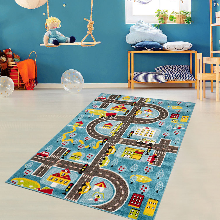 Isabelle & Max Humes Blue/Yellow/Brown Rug | Wayfair.co.uk