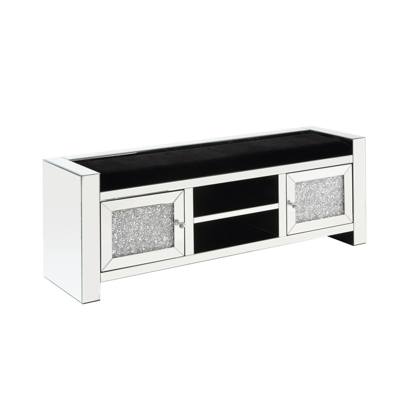 Polyester Blend Upholstered Storage Bench