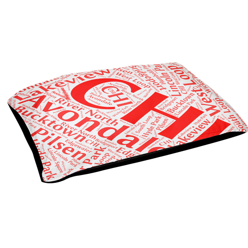 Oreiller rectangulaire designer, Petit L 28 po x l 18 po, Chicago, Rouge