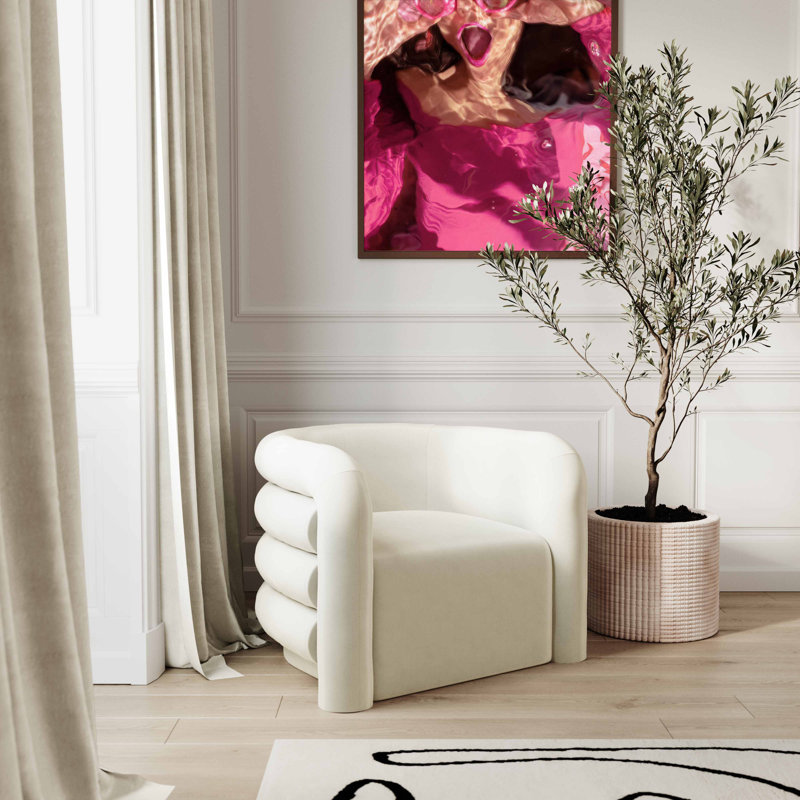 Velvet Accent Chair, Cream