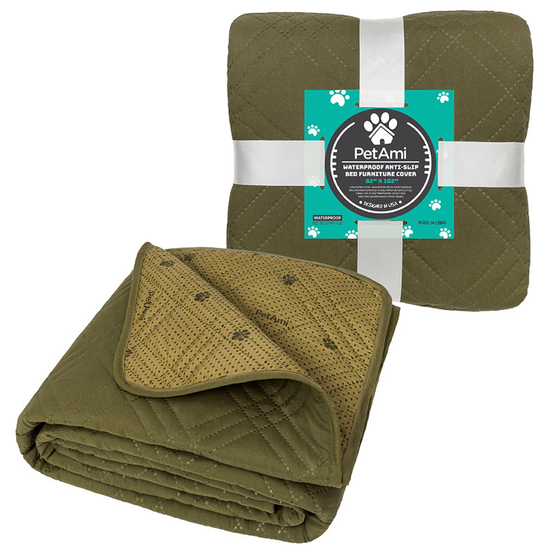 Polyester Pet Blanket, Olive Green, 102" x 82"