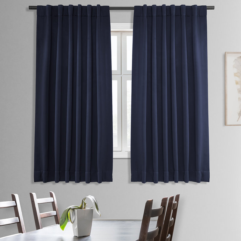 Rideaux obscurcissants pour chambre à coucher Reicherter, Bleu marine