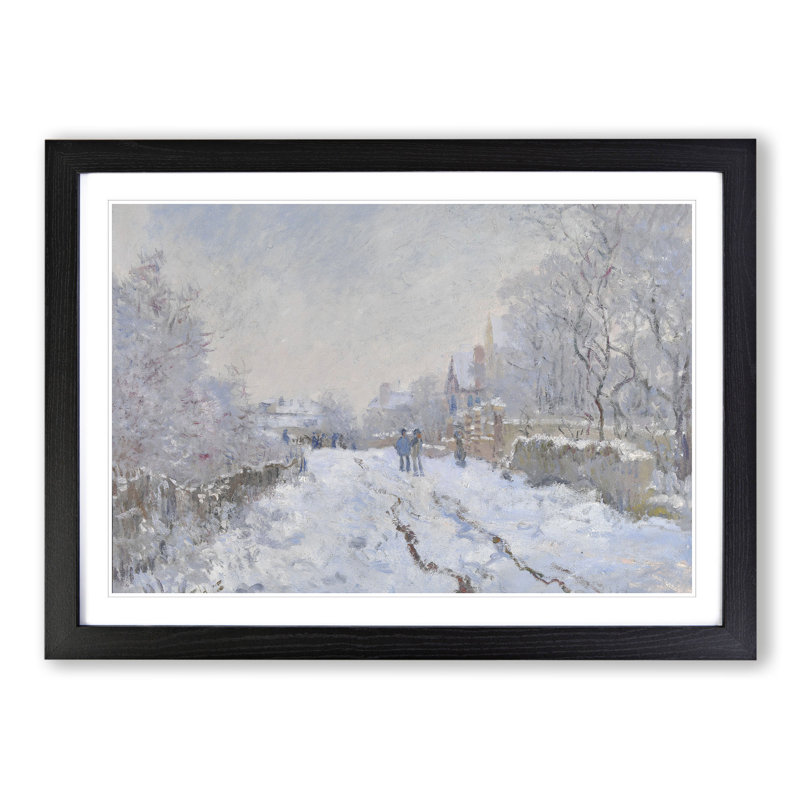 Snow at Argenteuil by Claude Monet - Picture Frame Painting, Black Framed, 36cm H x 48cm W x 2cm D
