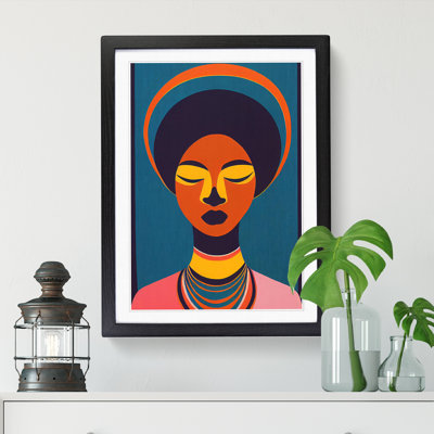 FRM-V0523-50X African Woman Abstract Silhouette - Single Picture Frame Print