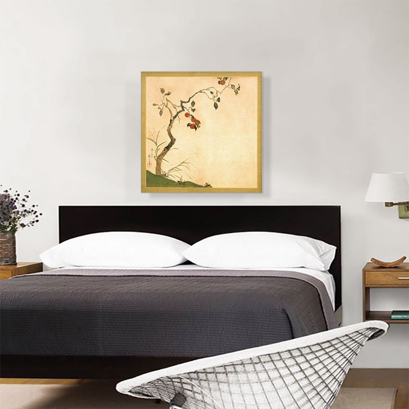«The Persimmon Tree» par Sakai Hoifi - reproduction d'art sur toile tendue, H 26 po x l 26 po x P 1,5 po