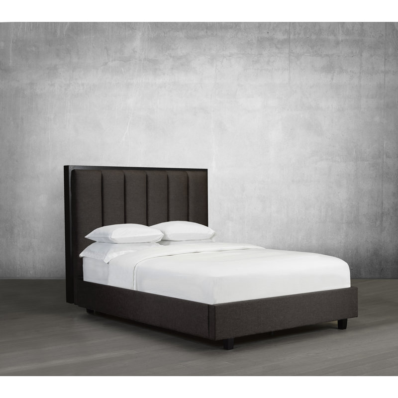 Lit plateforme avec rangement rembourré, Double, Espresso