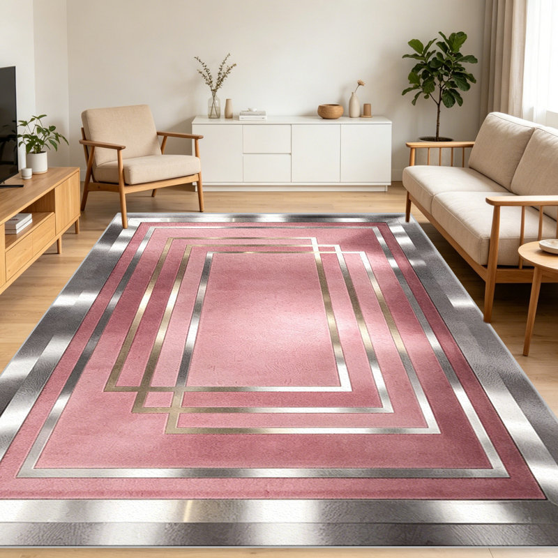 Pink Art Deco   area rugs for Living Room, Soft and Comfortable, Suitable for all seasons, easy to maintain, machine washable Indoor floor mat, Under Table Farmhouse suitable for Bedroom, Dining Room, Study,  Balcony, Home Decor Patio