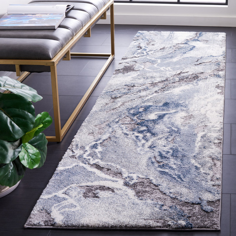 Amelia-Rae Cyrus Shag Performance Abstract Rug, Runner 2'2" x 7'