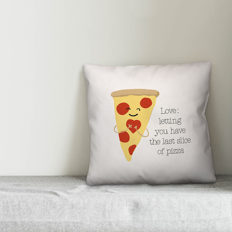  Last Slice of Pizza Throw Pillow, 16"H x 16"W