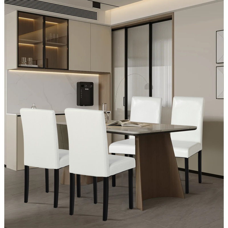 Nakaylee 47cm H Upholstered Parsons Chair, White