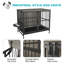 Cage pour chien de style moderne avec plateau et bols d'alimentation-915389146-915389145