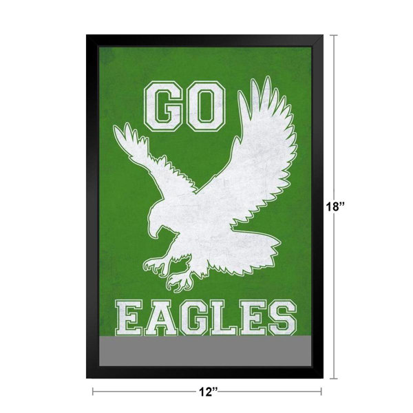 Mascots Go Eagles Green Textured America Sports Bird Pictures Wall Decor Beautiful Art Feather Prints Wall Art Wildlife Animal Bird of Prey Bird Print