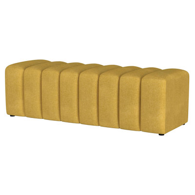 Fabric Upholstered Tufted Accent Bench Charcoal by Latitude Run