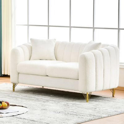 Upholstered 61.5 " Chenille Loveseat