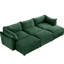 Chenille orange à 3 places avec repose-pieds, fonction de rangement modulaire, accoudoir en forme de croissant et, modulaire, tiroir sous chaque siège, ligne épurée-427369066