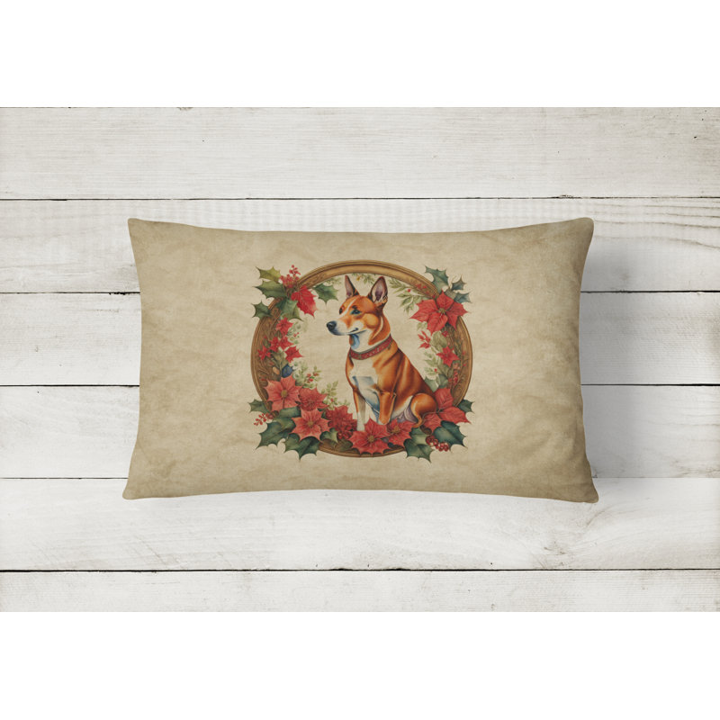 Coussin Basenji, 12 po x 16 po, Rectangulaire