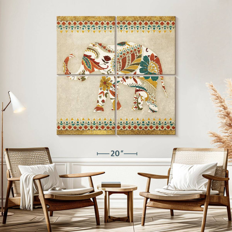 Brampt Boho Elephant II, 57" H x 57" W
