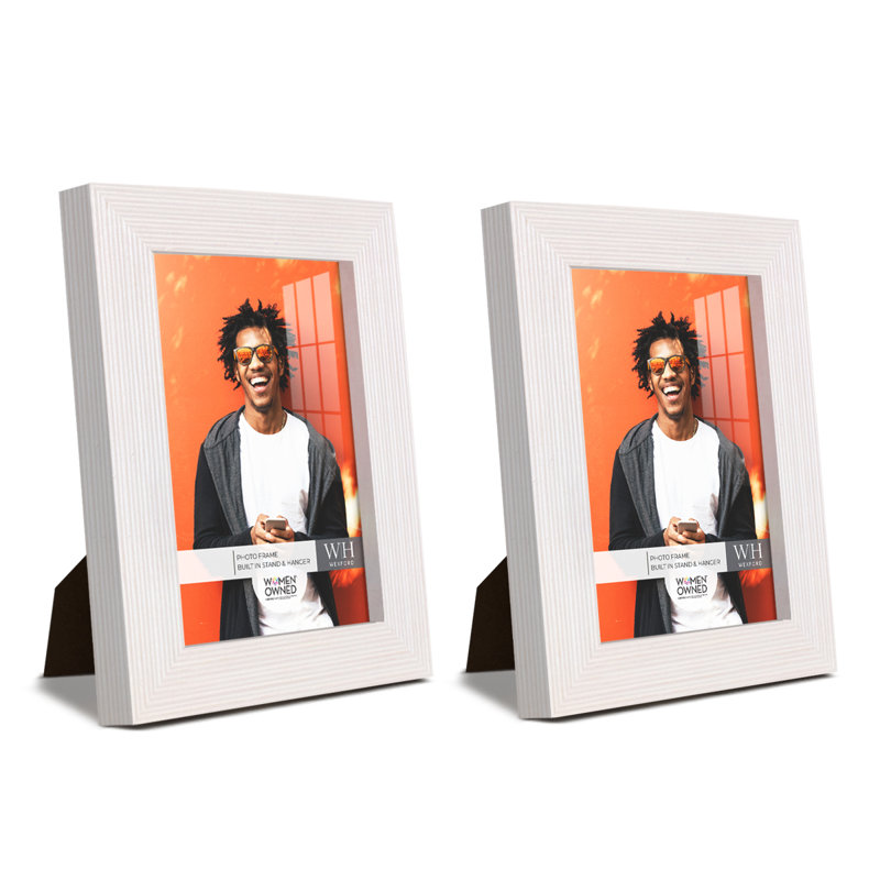 Ensemble de 2 cadres muraux en bois 4 "x 6" rouges, 3 po x 4 po, Blanc