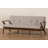 Kiger Bianca Mid-Century Modern Wood Tufted 3-Seater Sofa