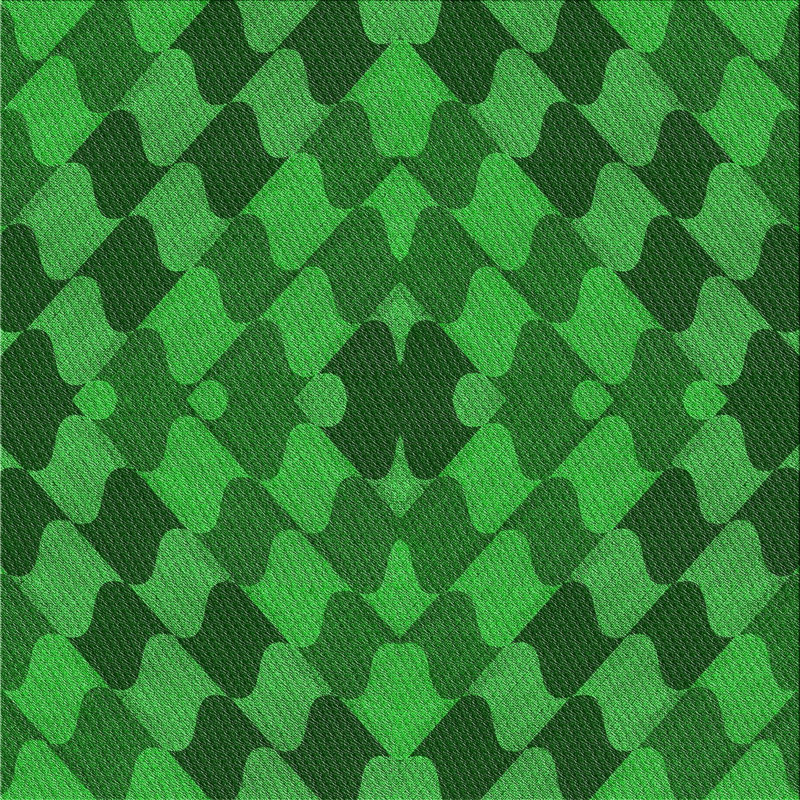 Tapis vert à motif abstrait, Carré 7 pi