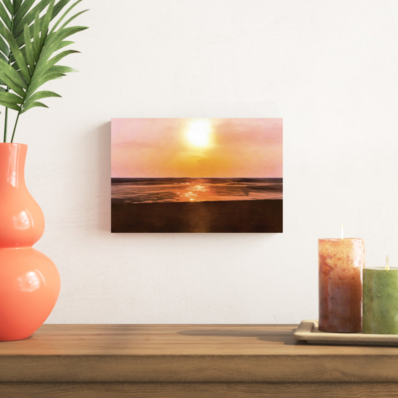 Coucher de soleil et rêves III, H 8 po x l 12 po x P 1,25 po