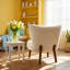 Chaise d'appoint en bois de sherpa Teddy l 34 po x P 31 po x H Zusud