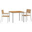 2 - Person Solid Wood Patio Dining Set Square Table